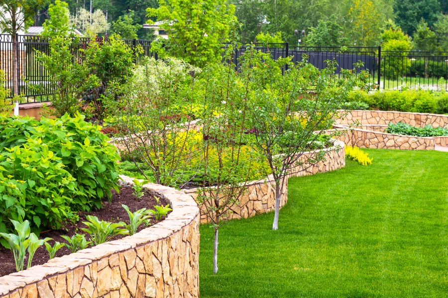 aménagement de jardin avec butée